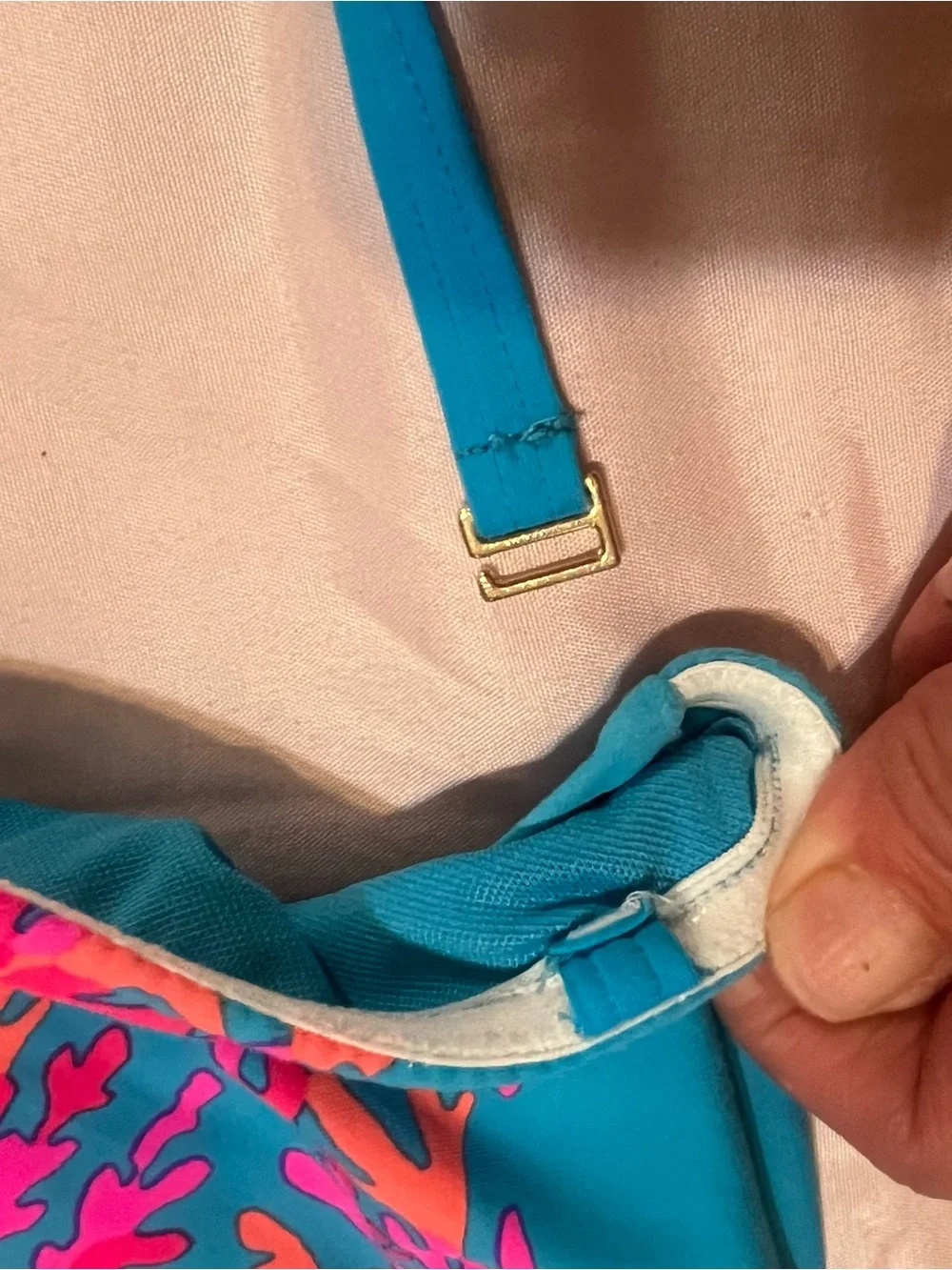 Lilly Pulitzer Teslee One Piece Swimsuit Turquoise Oasis Sz 14